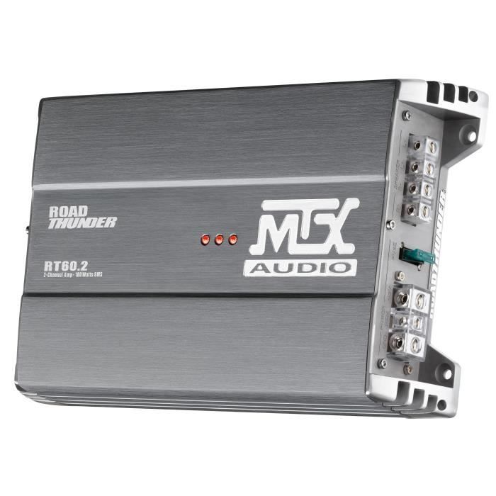 MTX RT60.2 Amplificateur 12V 2 Canaux ClasseAB 2x60W en Aluminium