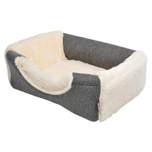AMI CONFORT Panier effet laine 2 en 1 - 40x30x30 cm - Blanc et gris - Pour chien