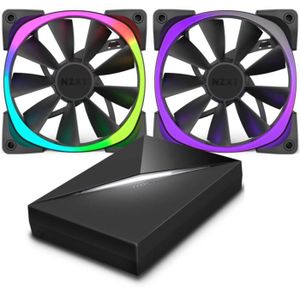 NZXT Boîtier de contrôle complet pour éclairage - LED + Aer RGB 140 mm + 2 ventilateurs PWM LED HUE+