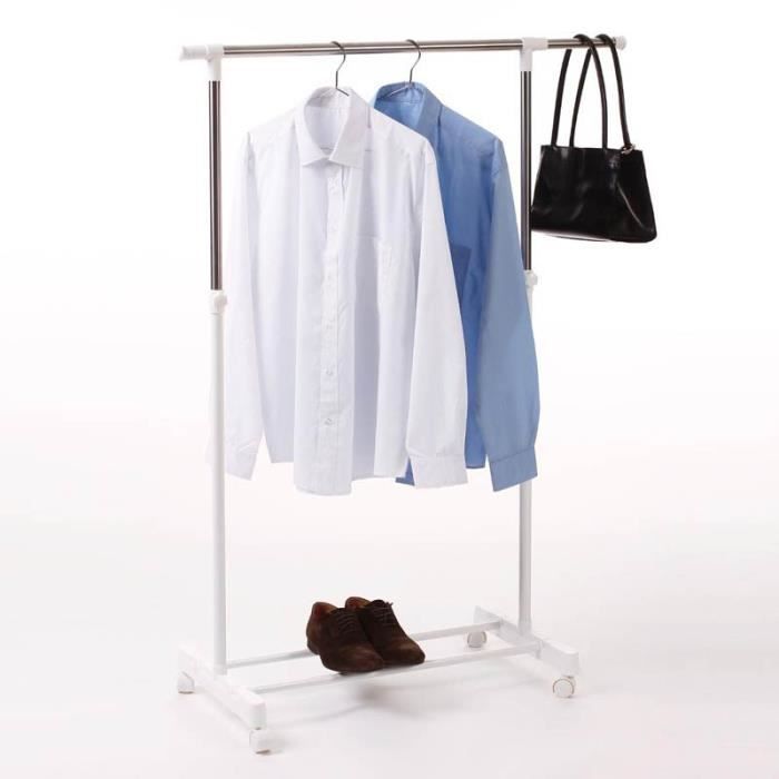 portant a vetement 1 barre extensible blanc pari