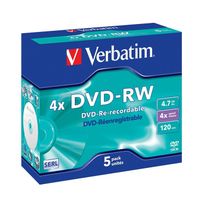 CD - DVD - BLU-RAY VIERGE POUR PC Verbatim DVD-RW 4x (5)