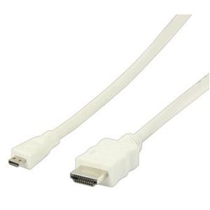 VALUELINE VLMP34700W1.00 Câble HDMI Micro HDMI avec Ethernet haute vitesse 1.00 m - Blanc