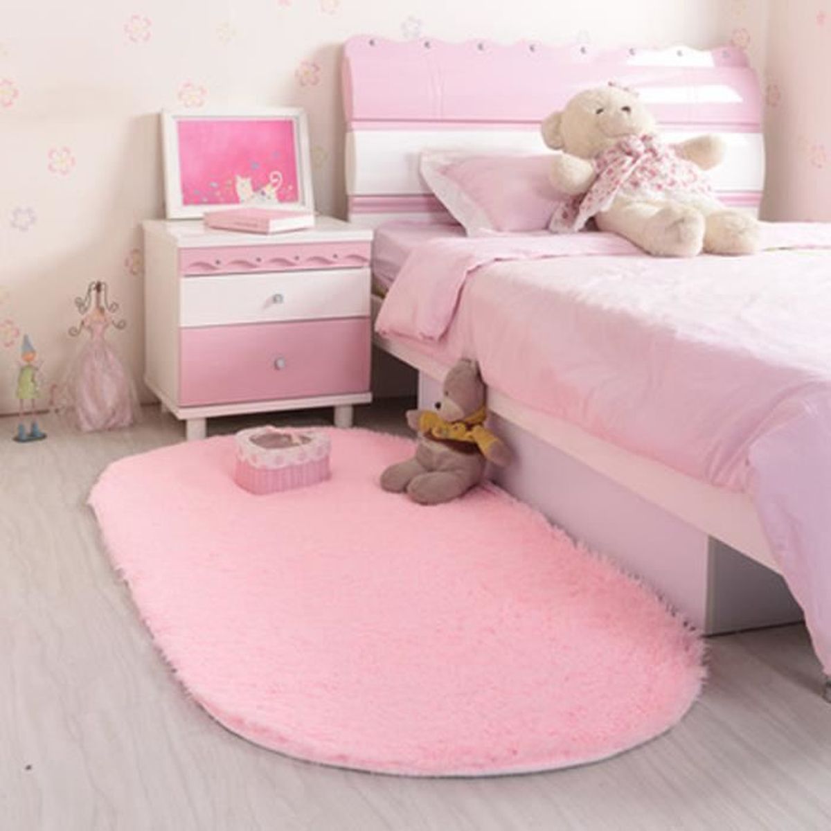 Tapis salon carpet tapis chambre devant lit ovale tapis shaggy ...
