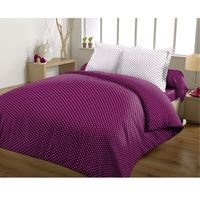 PARURE DE COUETTE CASAXTU Housse 220x240 + 2 Taies POIS CASSIS