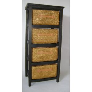 Meuble 4 tiroirs noir/marron