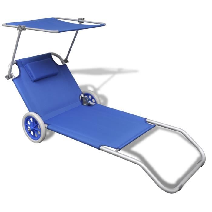 transat de plage pliable pare soleil jardin bleu seedtech transat de plage pliable pare soleil jardin bleu seedtech