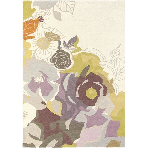 Tapis pour salon motif a fleurs ballad ecru 140x200, par brink and ... Image de tapis pour salon