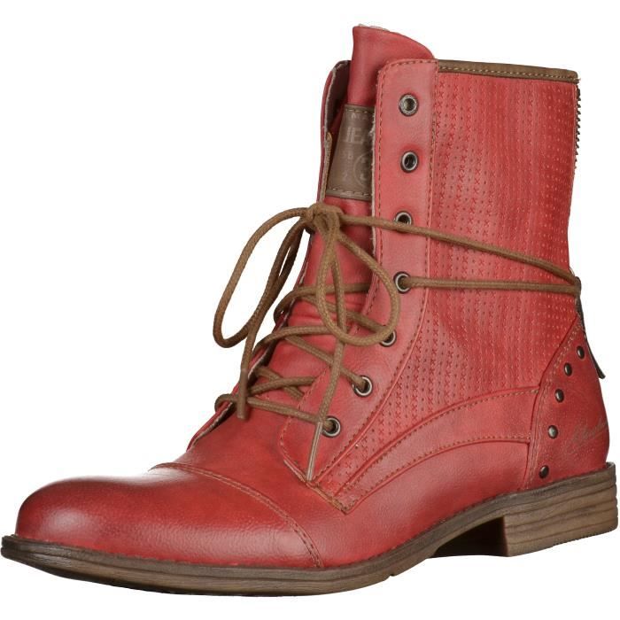bottines mustang femme rouge