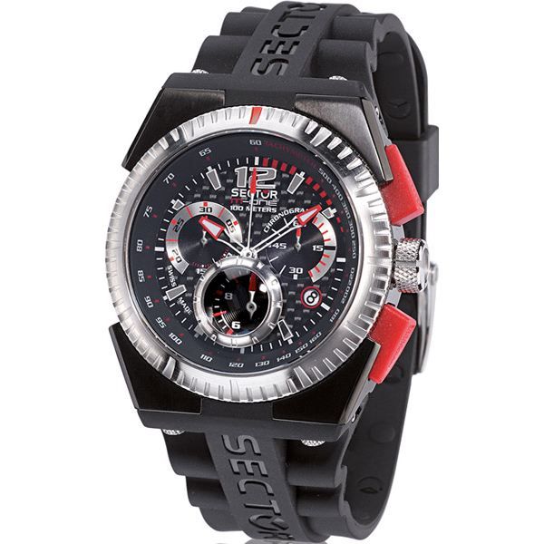 Montre Homme Sector 155 - Cadran Noir, Bracelet Aluminium, Affichage Analogique Avec Date, Neuve Avec étiquettes