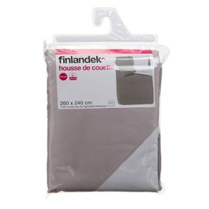 TOUT SIMPLEMENT Housse de couette 240x220 - Taupe / framboise