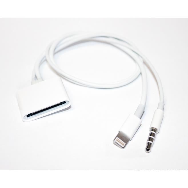 Adaptateur 30 pin vers 8 pin 3.5mm Audio câble pour iPhone 6 5S 5C 5
