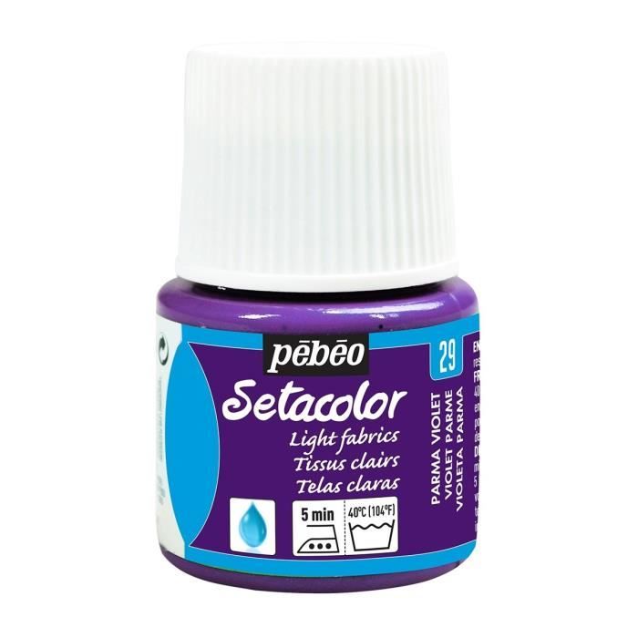 Peinture tissu Setacolor tissus clairs violet parme 45 ml PEBEO Ce