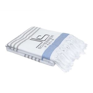 Fouta de plage - Blanc / bleu