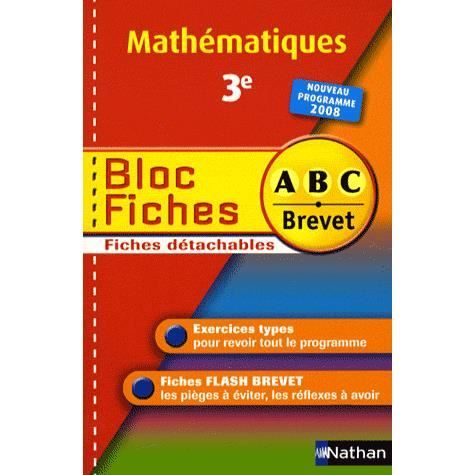 SCOLAIRE   ETUDIANT MES FICHES ABC DU BREVET; mathématiques ; 3ème