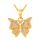 Pendentif Papillon Plaqué Or Zircons U7