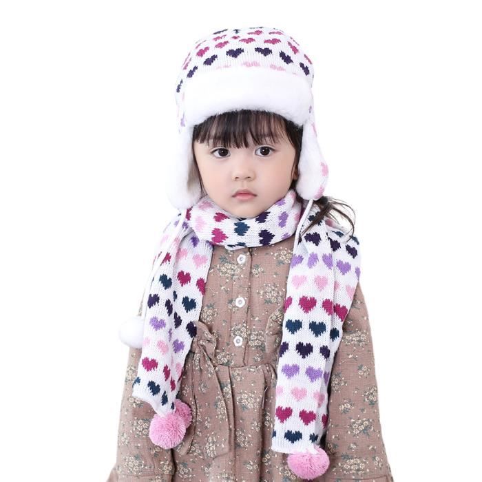 BONNET , CAGOULE Ensemble Bonnet + Écharpe Fille Enfant Cache,Oreil. \u2039\u203a