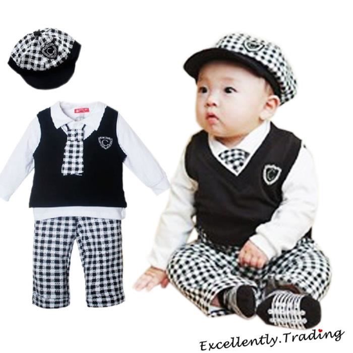 Ensemble Bébé 5 Pièces 0-3 Mois - Haut, Pantalon (x2), Bonnet, Bavoir, Mixte Garçon/fille, Motif Animaux