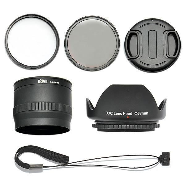 Kit pour Canon PowerShot G15 Adaptateur Filtre UV CPL Pare Soleil