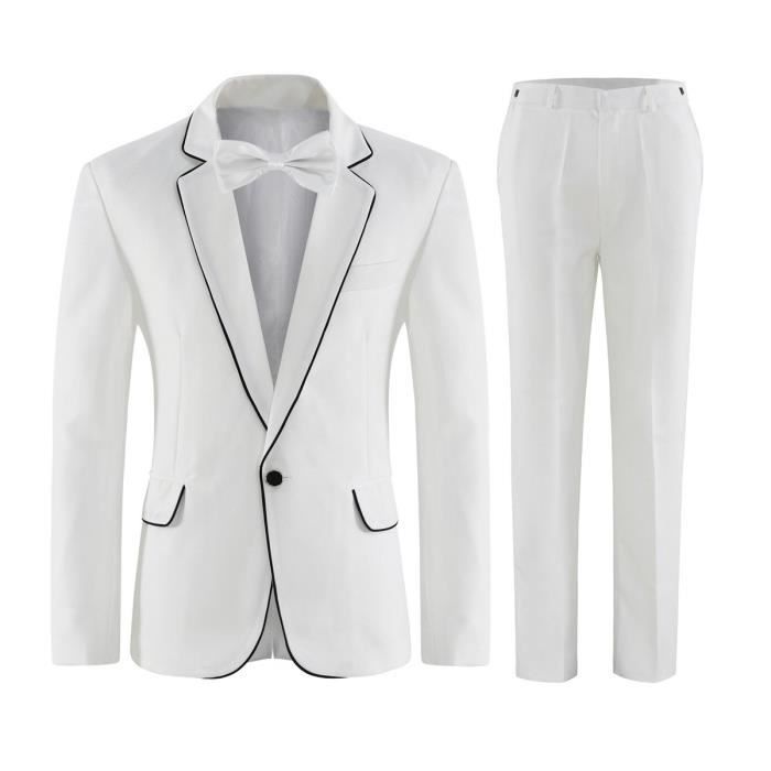 Homme Blanc Costume de mariage Un bouton Blanc Achat / Vente costume