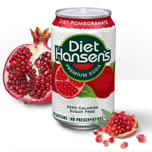 Hansen's Diet Pomegranate Soda 12 FL OZ (355ml) 24 Cans[Import US
