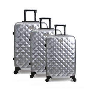 GEORGES RECH Set de 3 Valises Rigide Polycarbonate 4 Roues 52-64-72cm BELFAST Argent