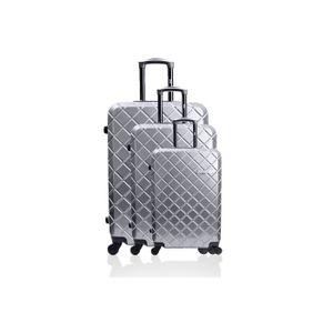 GEORGES RECH Set de 3 Valises Rigide Polycarbonate 4 Roues 52-64-72cm MONTPELLIER Argent