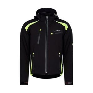 RIDER-TEC Blouson Soft-Shell couleur Noir & Jaune avec coques de protections
