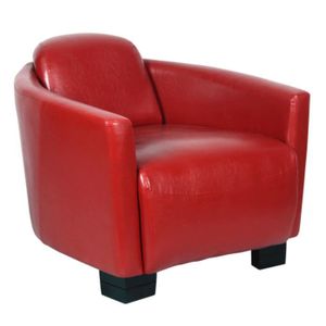 AVIATEUR Fauteuil Club Cigare - Simili rouge - Vintage