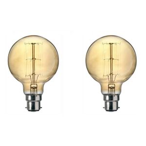 SYLVANIA Lot de 2 ampoules décoratives Vintage globe 125 B22 60 W ? incandescence