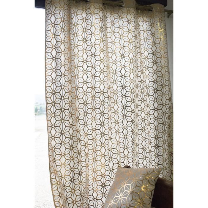 Pavillon interieur rideau amber ginger étoile cuivre et beige ... Rideaux Beige désign