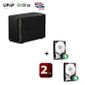 SERVEUR DE STOCKAGE - NAS Synology Boîtier NAS 2 baies+2 Caviar Green 1To
