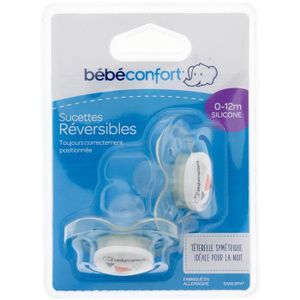 BEBE CONFORT Sucette Reversible Silicone 0/12m (x2) - Gris Sport