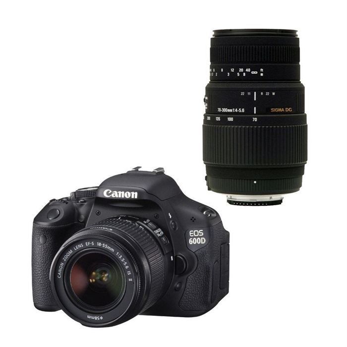 CANON EOS 600D + 18 55mm + SIGMA 70 300 Achat / Vente appareil photo