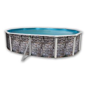 PIERRE GRISE Piscine en acier ovale 550x366x120