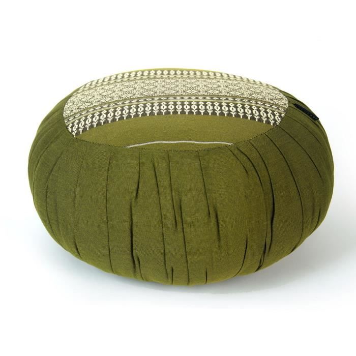 Coussin pour méditation Zafu, 40x20 cm, Kapok, Vert Prix pas cher