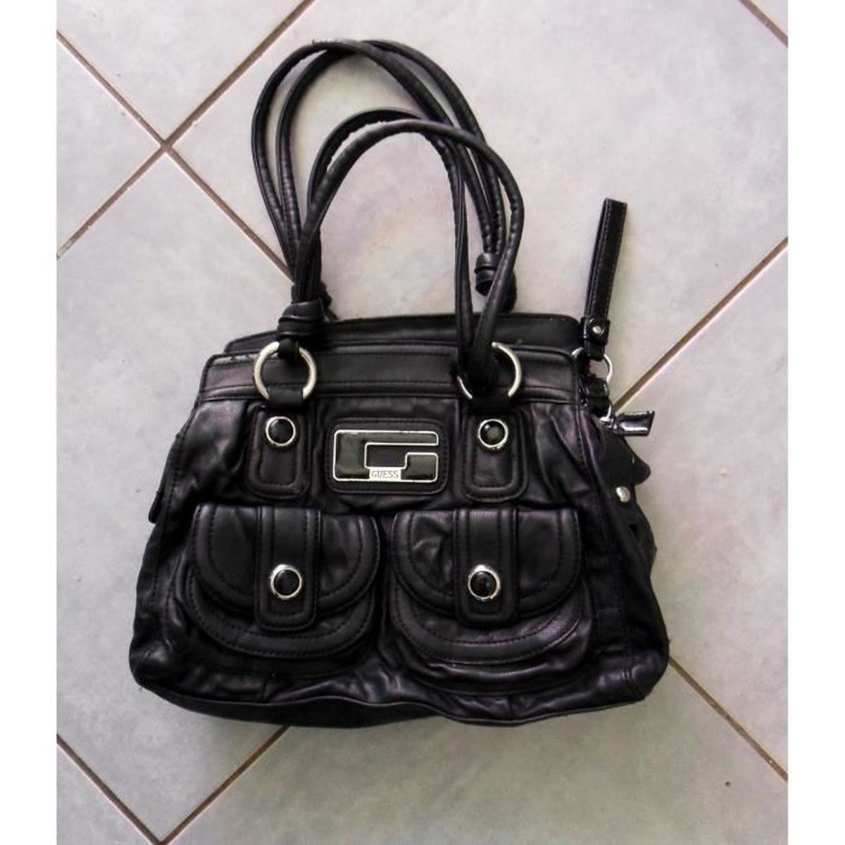 Sac guess cuir noir - Achat / Vente Sac guess cuir noir pas cher - Cdiscount