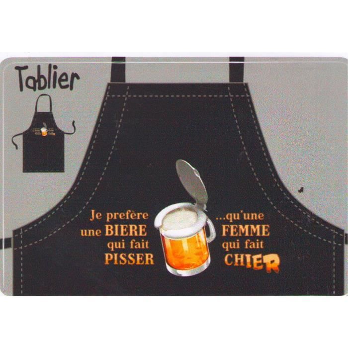 TABLIER HOMME Coton JE Prefere Une Biere Qu Fait Pisser Qu Une Femme Qui Fait Chier Achat