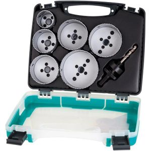 WOLFCRAFT Coffret spécial électricité 6 trépans ? 40, 54, 65, 68, 74, 86mm et 1 axe avec foret centreur
