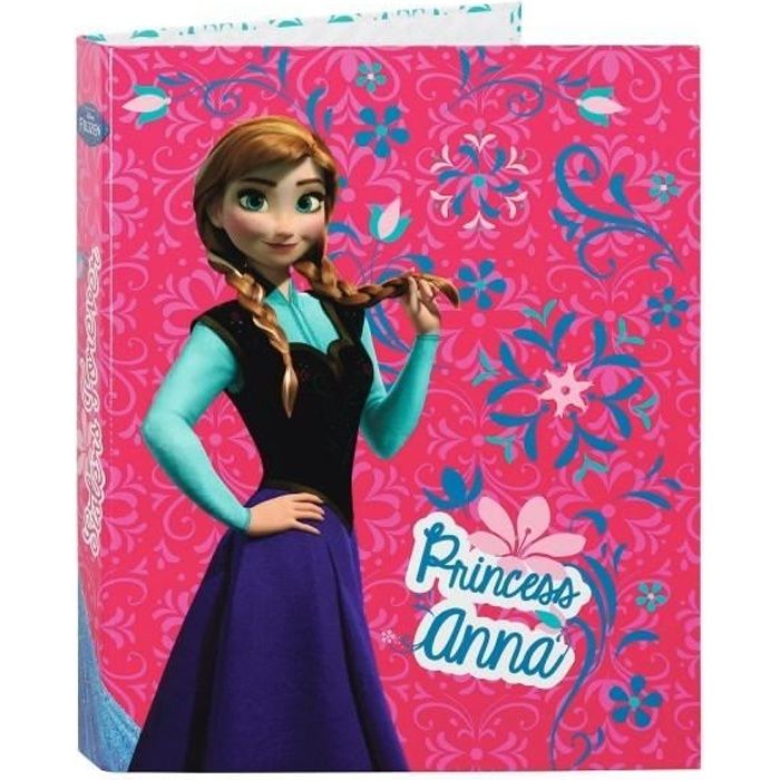 Classeur Reine Des Neiges - 3 Rabats - 26x36,5cm - Bleu Clair - Qualité Safta - Garantie 2 Ans