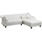 CANAPE Canapé d'angle droit Micka Chesterfield cuir blanc