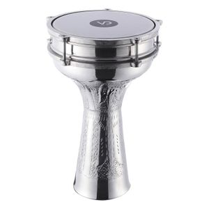 VATAN 304 Derbouka turque en aluminium ciselée avec sonnailles ? 18.5cm