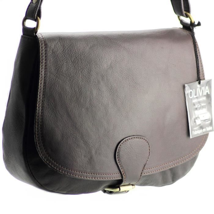 Sac Main Sac Bandouli Re Femme Cuir Marron Ch Achat Vente Sac