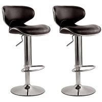 TABOURET Tabouret de bar Cobra noir - Set de 2 pièces