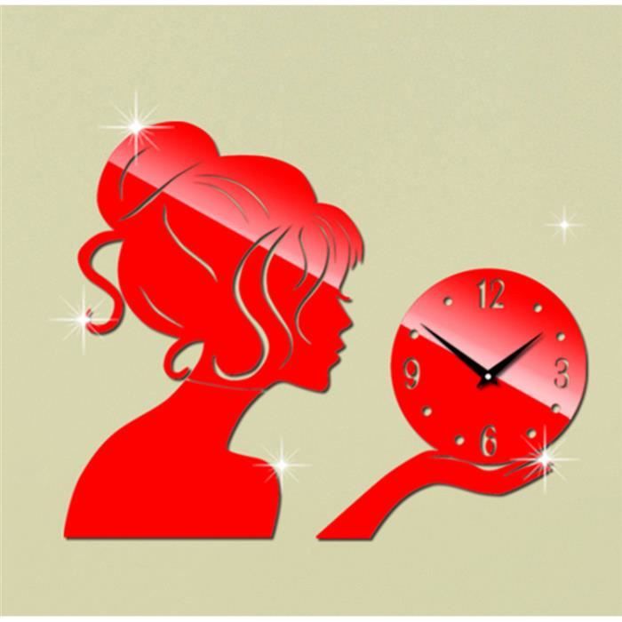 Murale miroir led rouge