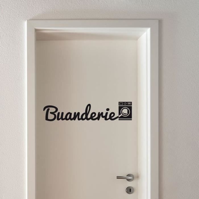Noire créative buanderie sticker mural pour salle de bain ... Bain De décor Buanderie Salle