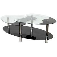 TABLE BASSE Table basse verre noir Shella