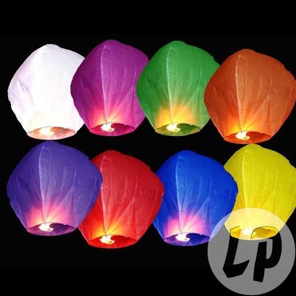 lanternes célestes thaïlandaises volantes mix lot de 10 lanternes