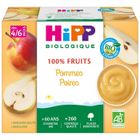 DESSERT-GOUTER BEBE HIPP Coupelles bio 100% Fruits Pomme Poire 4 mois