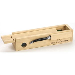 Cave ? saucisson en h?tre + couteau laguiole 1,2 mm
