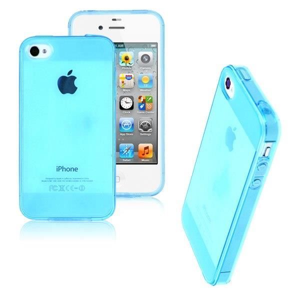 Coque iphone de haute qualité composé de silicone transparent bleu